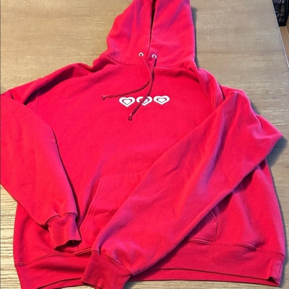 More Self Love red sweatshirt, size large